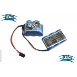 PACK BATERIA PARA RECEPTOR AUTOMODELO NIMH 6V 1200MAH 5 CÉLULAS TIPO PIRÂMIDE COM PLUG FUTABA TRAXXAS KYOSHO HPI ETC LB1200R